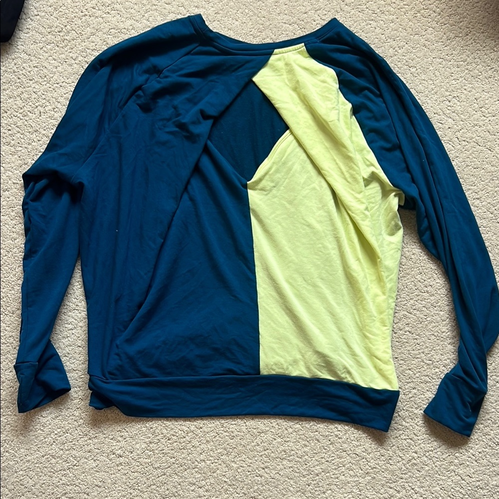 Tek Gear Blue and Yellow Long Sleeve Top